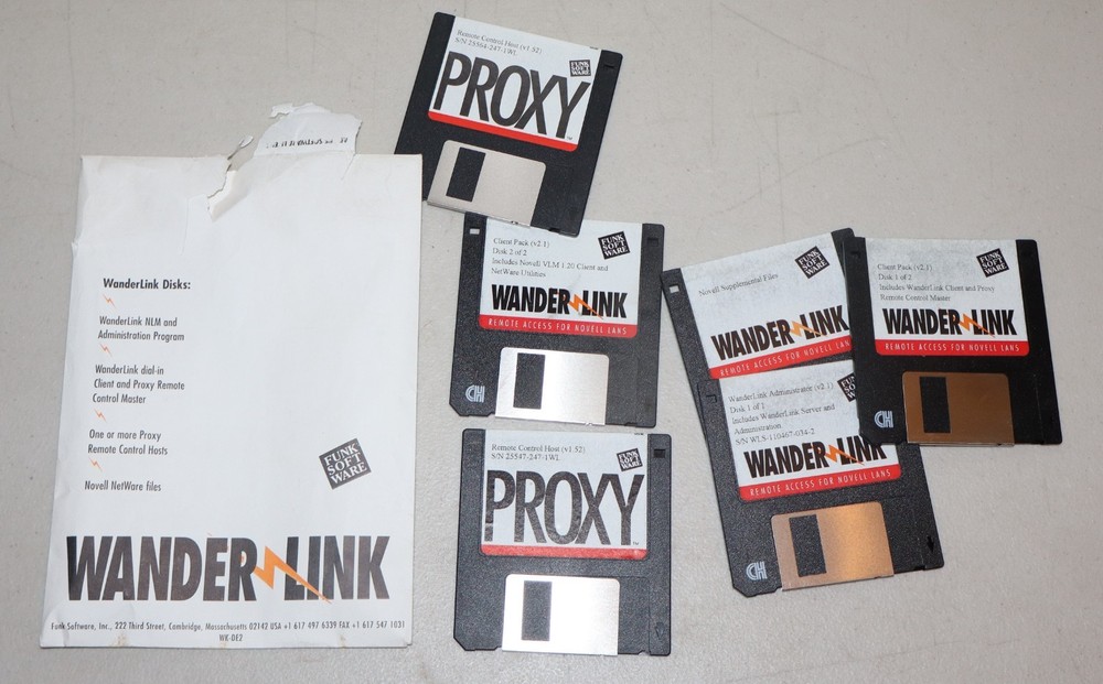 Wander Link & Proxy Floppy Discs Funk Soft Ware
