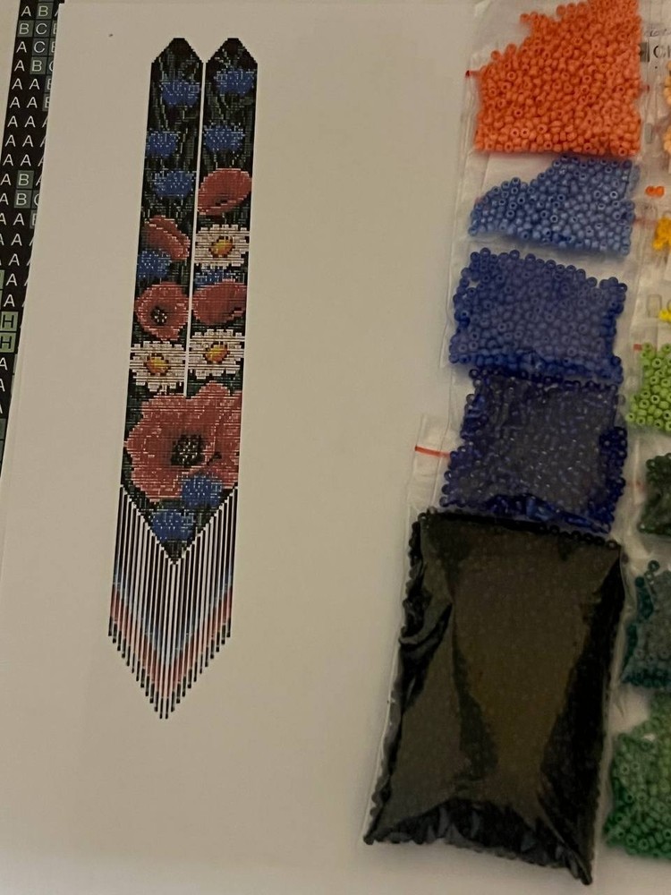 Kit for making a necklace gerdan. Beading Loom Pattern. #M15