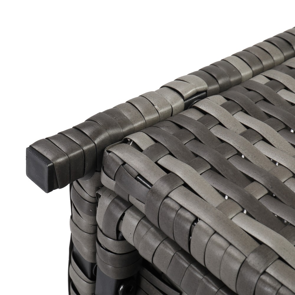 Iron Can Accommodate Gray Gradient Footstool Locker Rattan Locker Beige Mat
