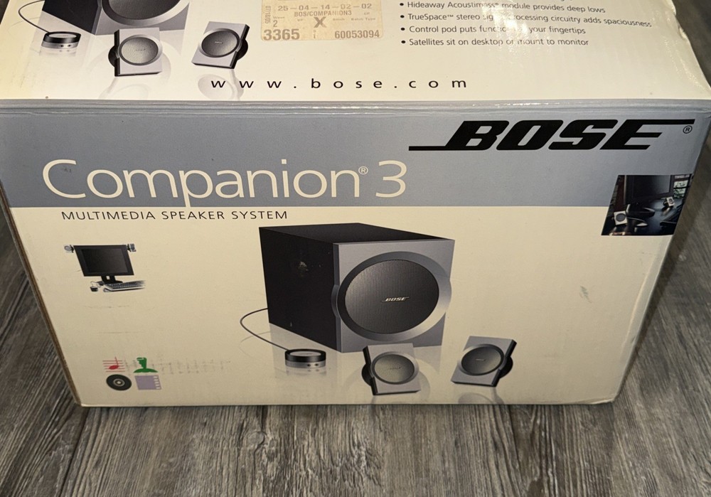 New -open Bose Companion 3 Multimedia Computer Speaker System