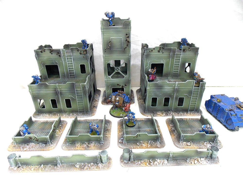 WARGAMING TERRAIN PAINTED MEGA SET OF 9 PIECES