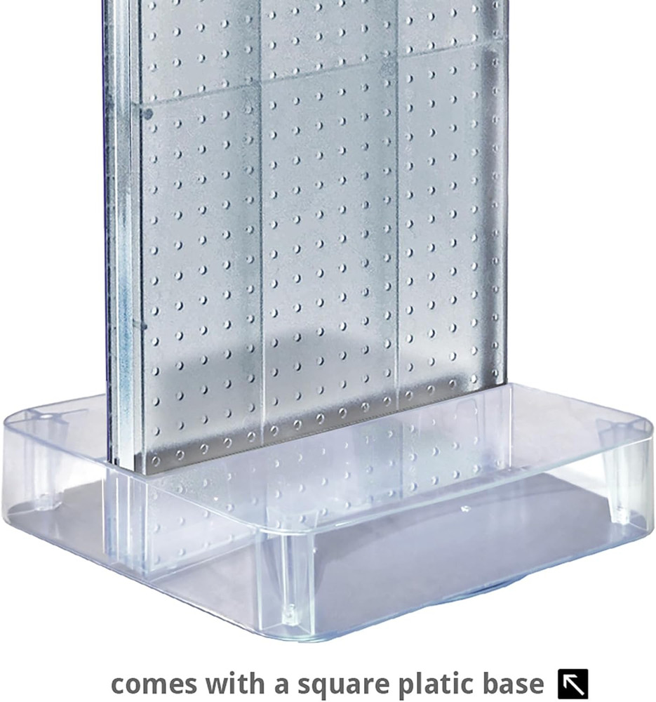 Pink Double-Sided Pegboard Display Stand with Round Base, 16" x 60