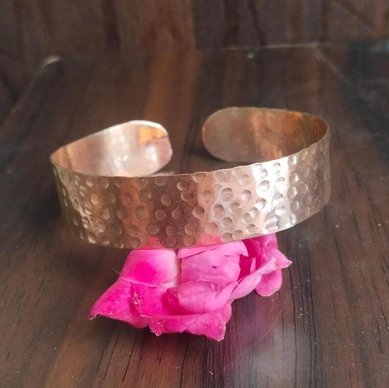 Solid Pure 100% Copper Adjustable Handmade Hammered Unisex Bangle All Size P31