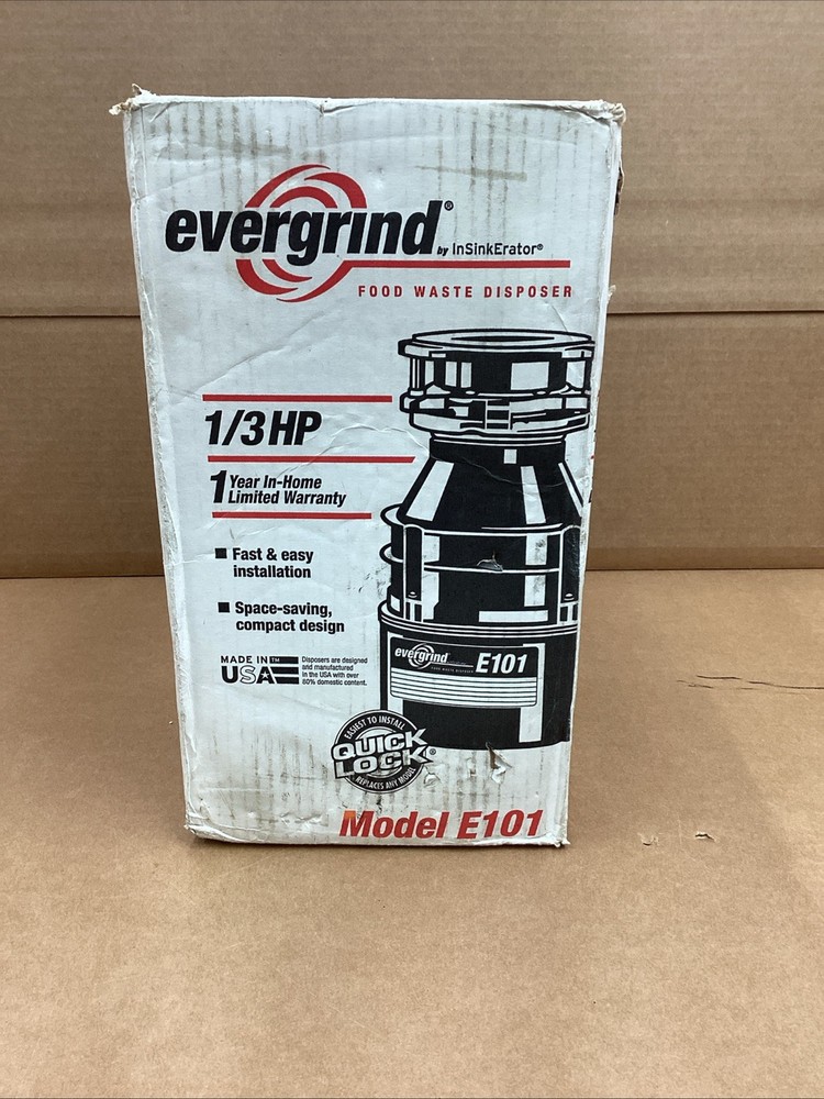 Evergrind E101 1/3 HP Garbage Disposer,‎1/3 HP Disposer, sink flange and stopper