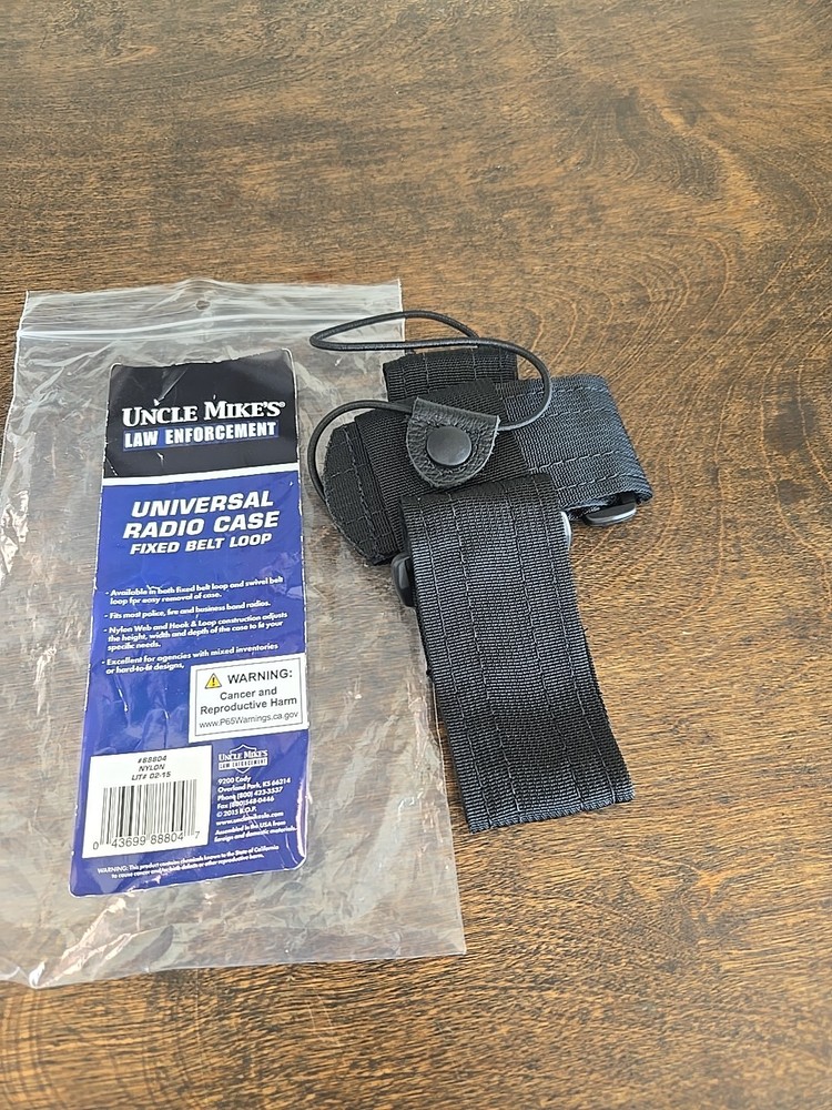 Uncle Mike's Radio Case with Fixed Belt Loop Nylon Web Black Universal 88804