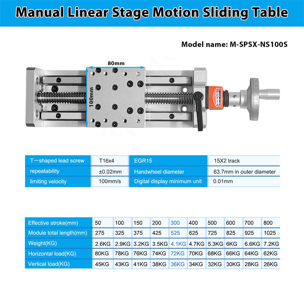 Linear Sliding Table Module T-shaped Screw Self-locking Digital Display XY Axis