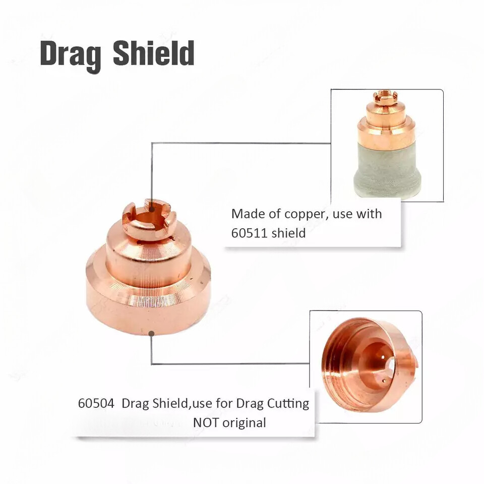 Plasma Drag Shield End Cap 60504 for PT80 IPT-80 Cutting Torch Pkg-2