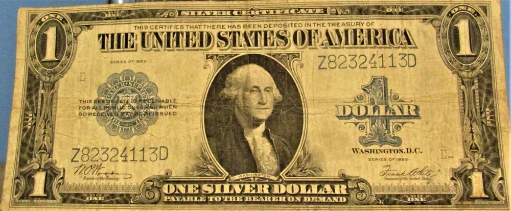 1923 $1 ONE DOLLAR “HORSE BLANKET” SILVER CERTIFICATE LARGE SIZE NOTE