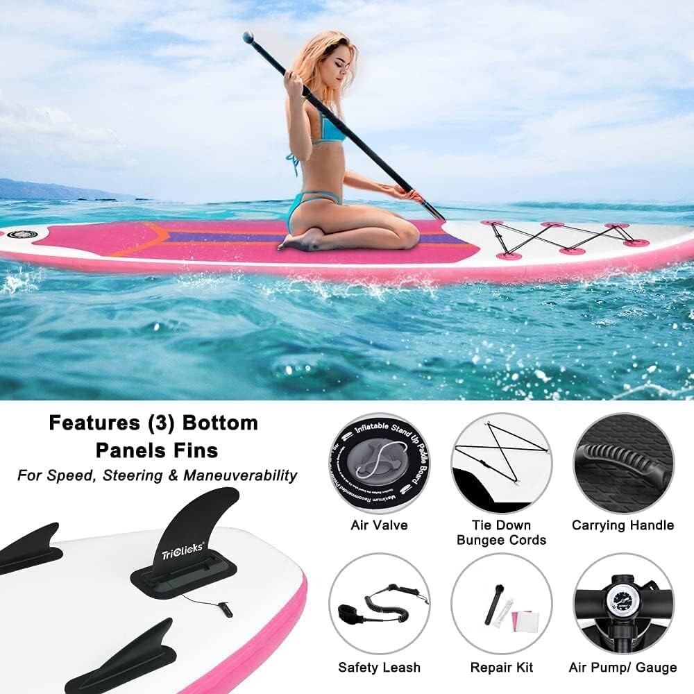 10ft Inflatable Stand-Up Paddle Board Sup SurfBoard with Paddle Accessory PK