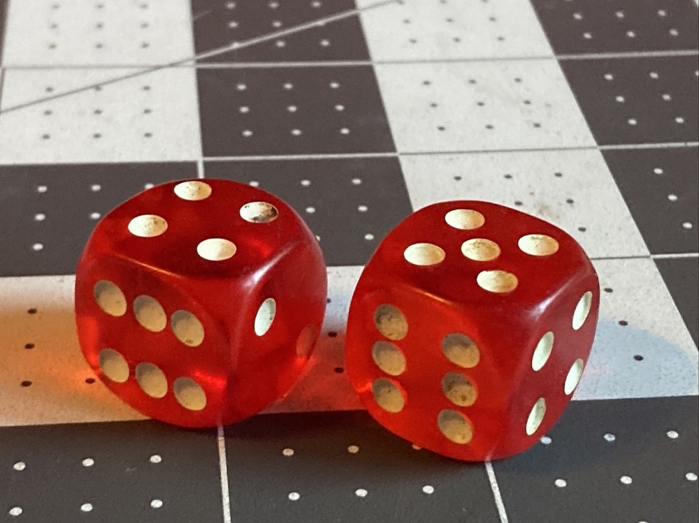 Vintage Red Dice Pair Rare