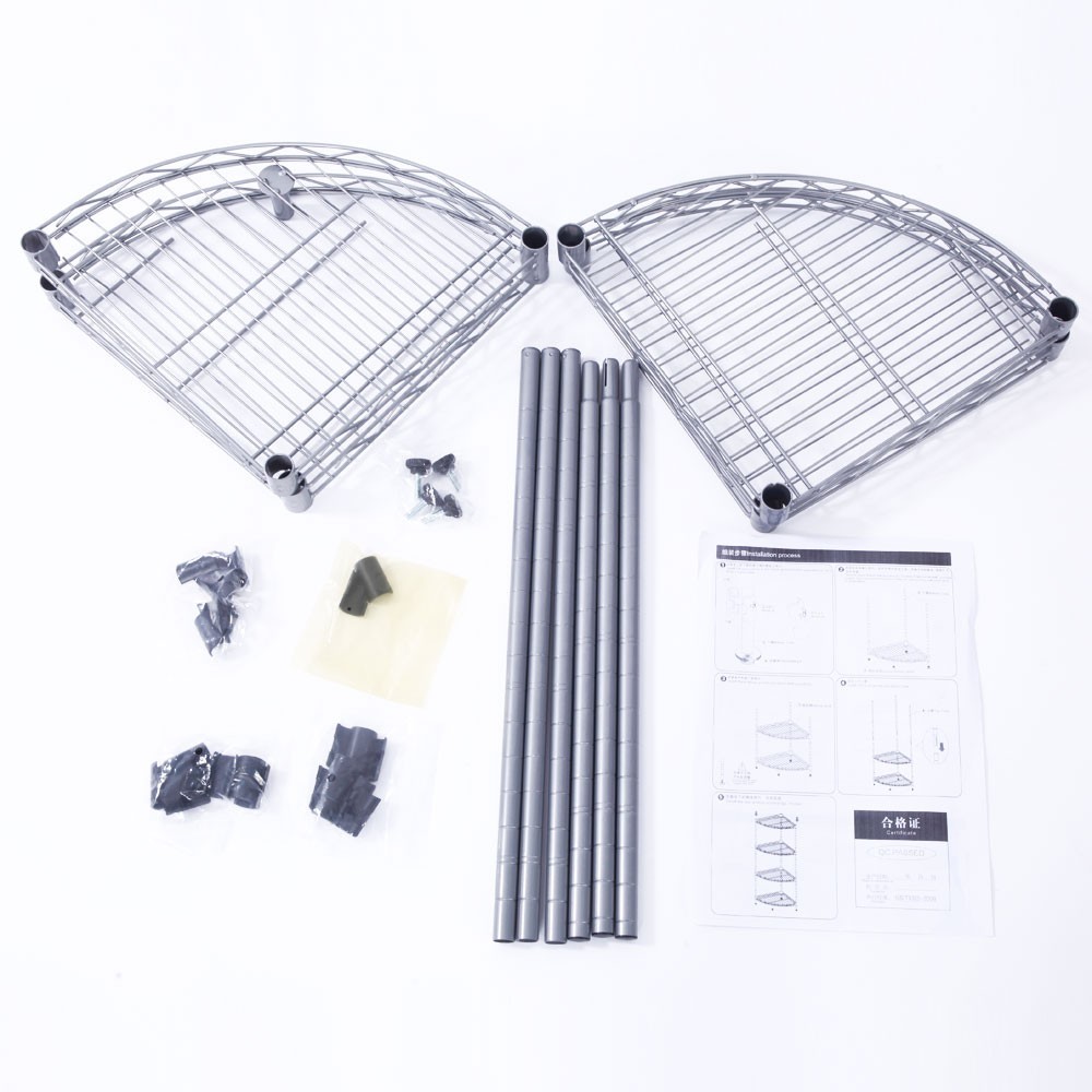 4 Tier Corner Shelf Rack Kitchen & Bathroom Storage Wire Organizer Space Saving