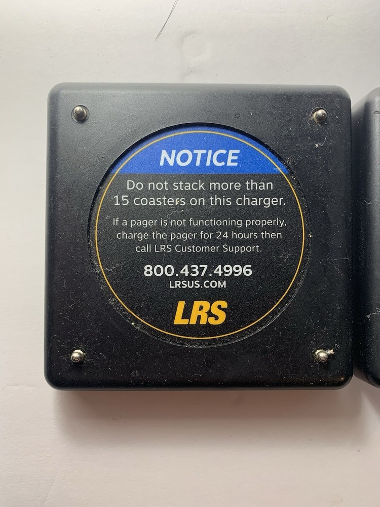 (2) LRS Long Range Systems Coaster Call Restaurant Pagers USED Untested