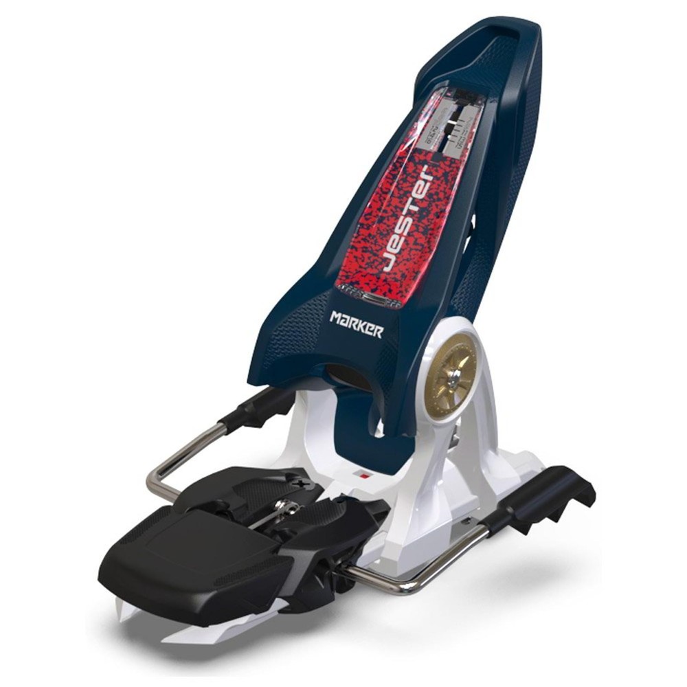 Marker Jester 16 ID Ski Bindings Blue White Red with 100mm Brakes