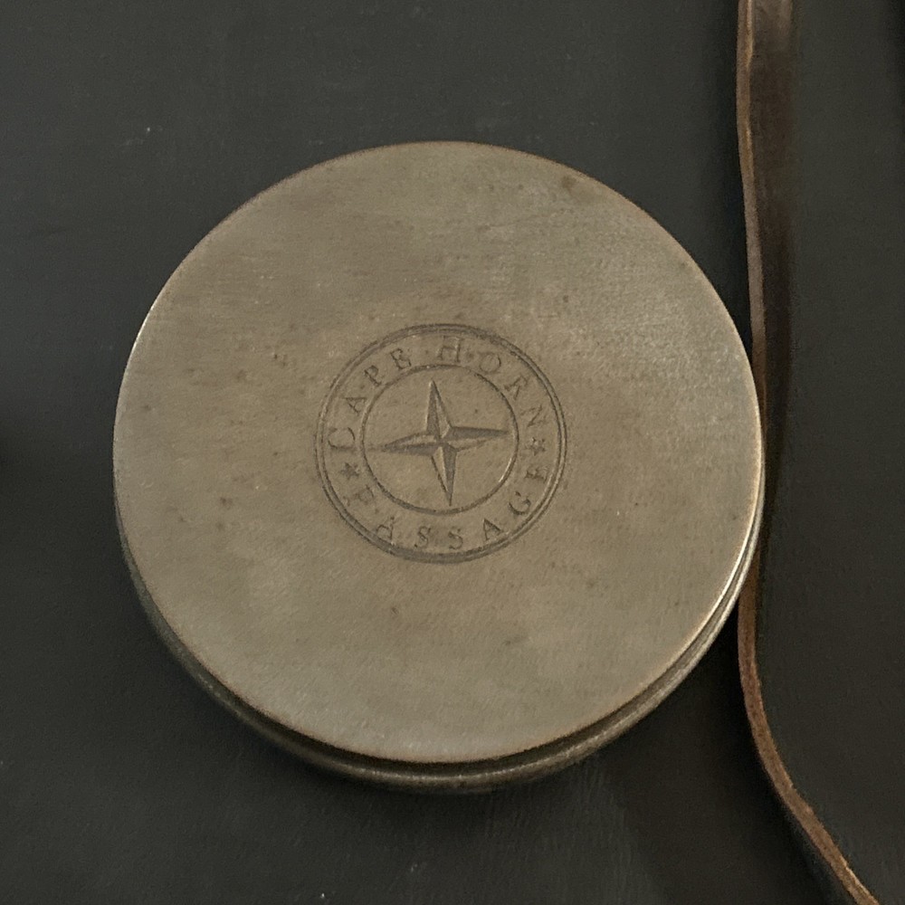 Capehorn passage brass case with leather carrying case 1919 Compass Case
