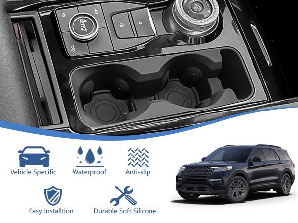 For 2020-2024 Ford Explorer Center Console Drink Cup Holder Insert Storage Box