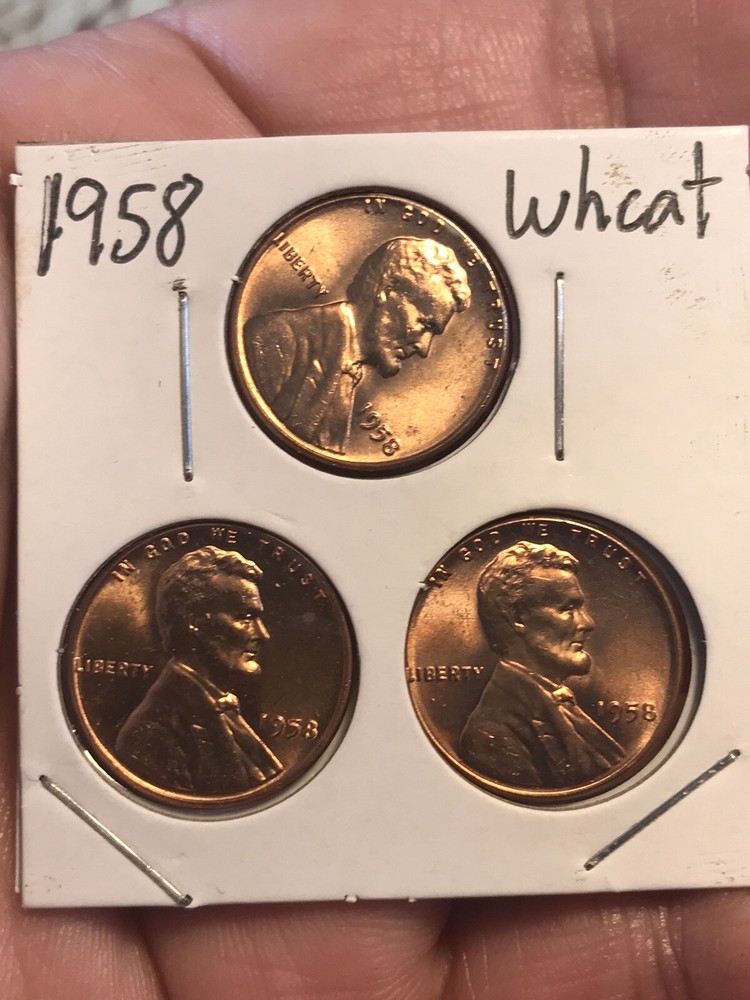 1958 Wheat Penny X3