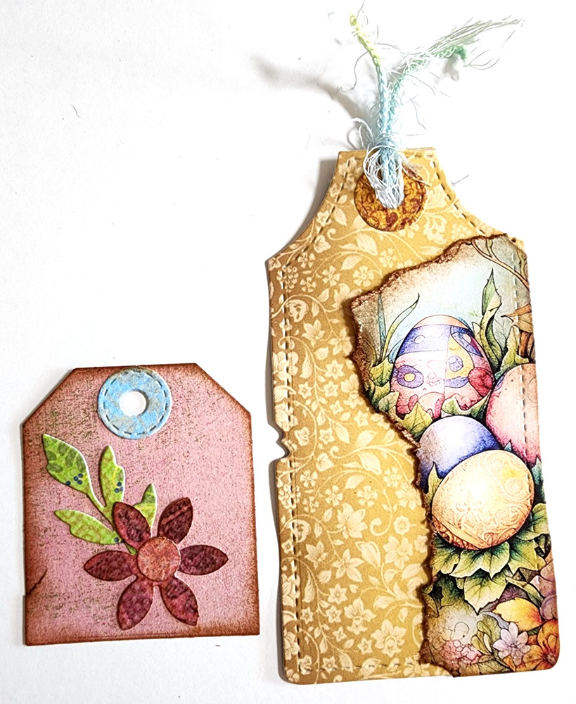 Easter Egg Tags w/ Hidden Pockets OOAK #44 3D Dimensional Handmade