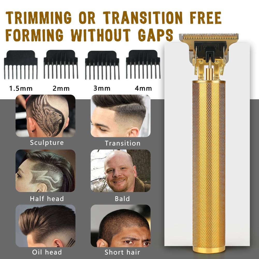 Barber Salon Cordless Clipper - Professional Titanium Blade Beard Trimmer