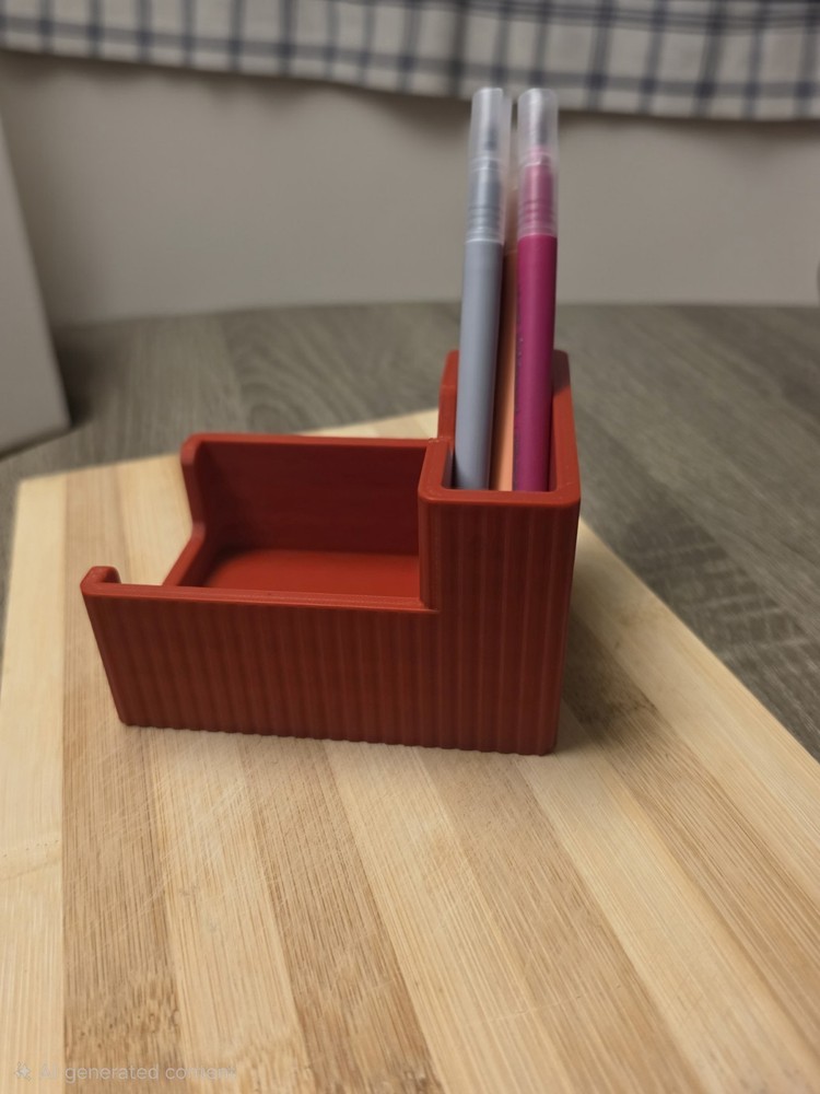 Red Plastic PLA Desktop Organizer with Pencil Holder