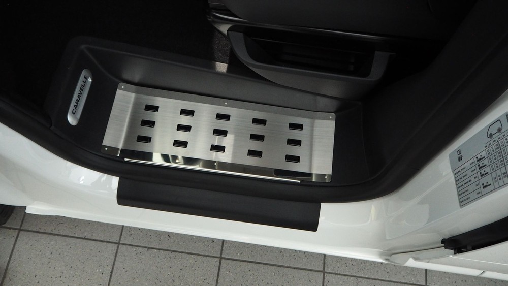 Front Interior Step Covers for VW California 2015-2019 Black | Silver