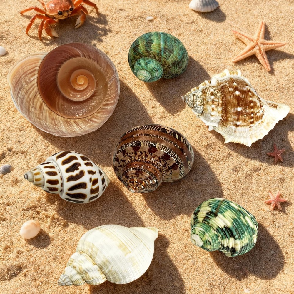 MOASIOP 7PCS Medium Large Hermit 7pcs and Shell Size 2" -2.8"