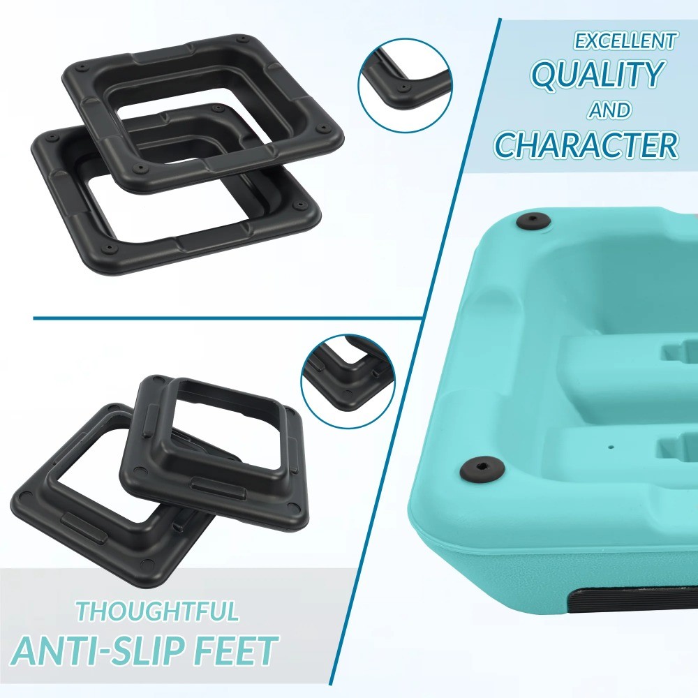 Adjustable Aerobic Step Platform with 4 Risers, Non-Slip Stepper – 16", 28", 43"