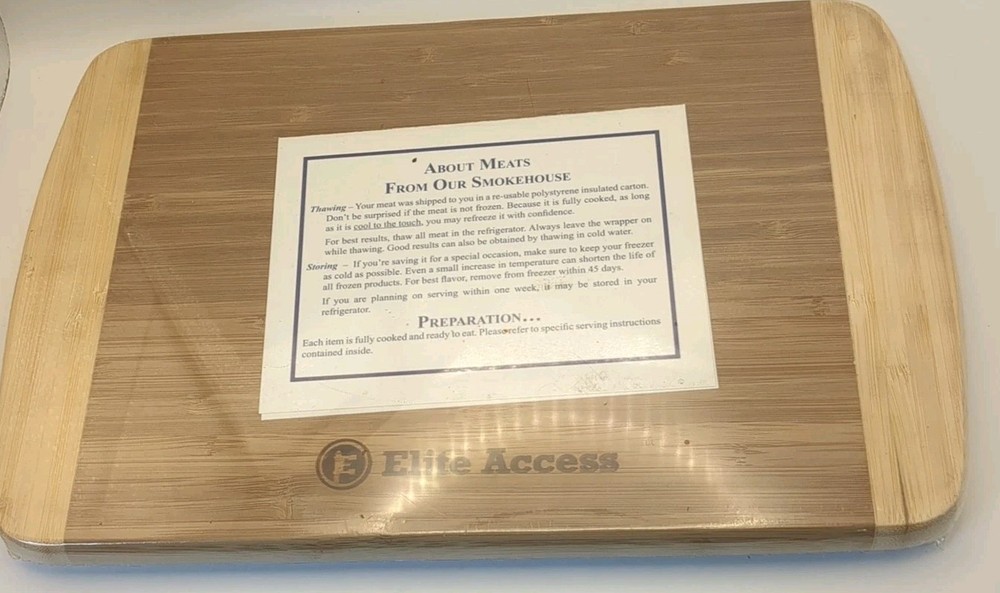 Elite Access 12inx8inx3/4 in Wooden Cutting Board New