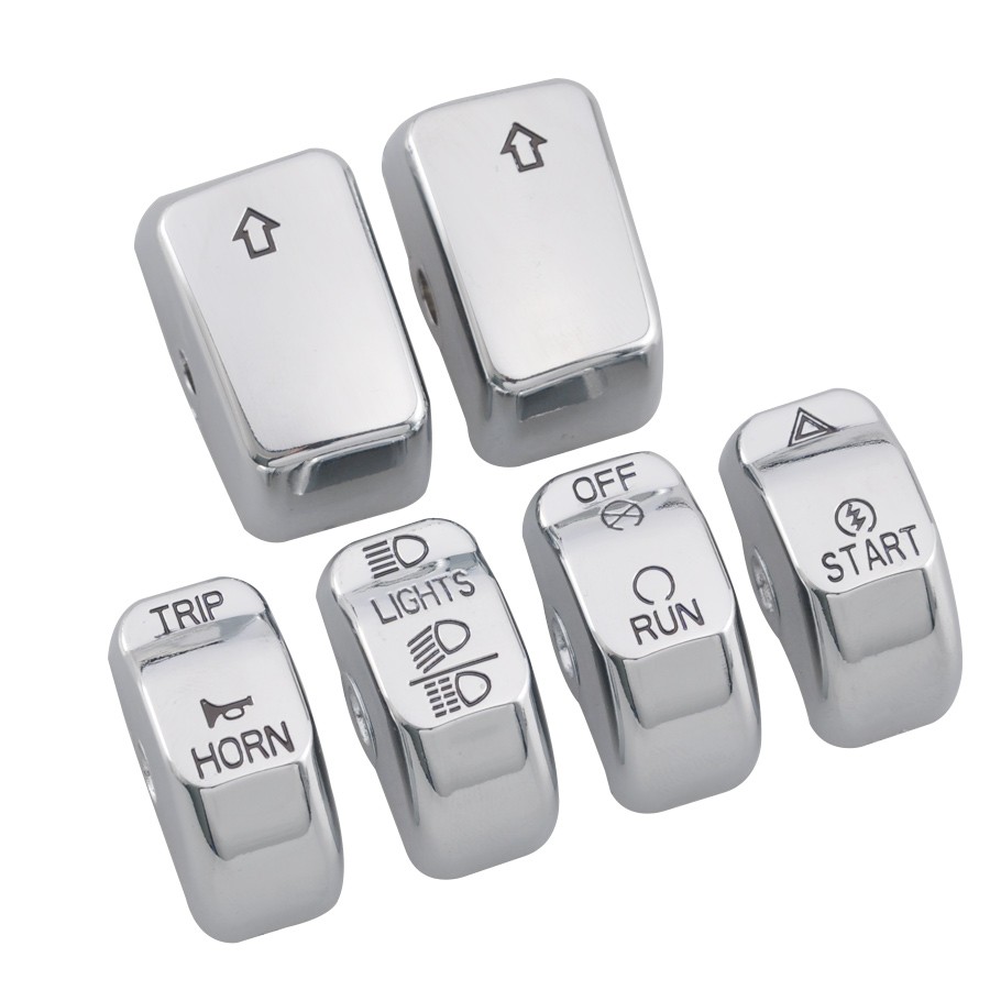 For Harley Softail Custom Deluxe 2011-2015 6pcs Hand Control Switch Caps Chrome