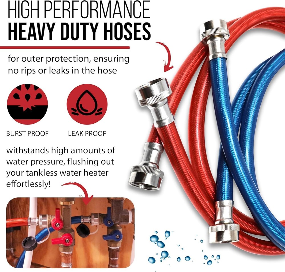 Safetech Tankless Water Heater Flushing Kit with Screw-Top Lid, Quart Descaler