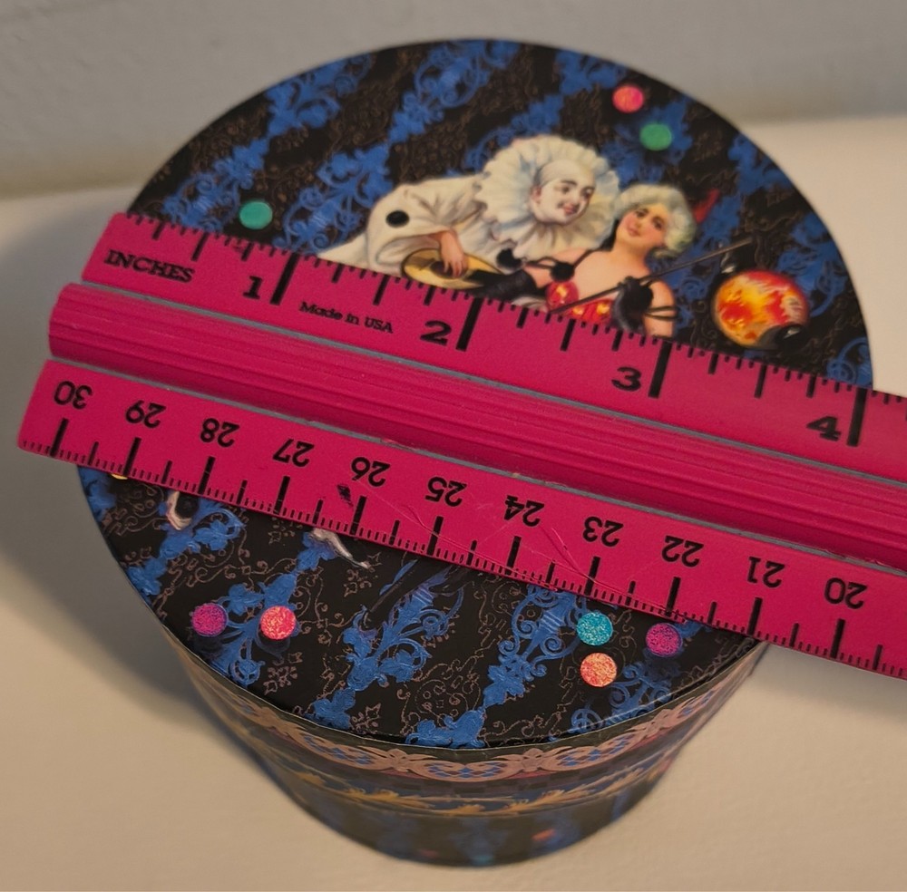 Punch Studio Harlequin trinket storage box round