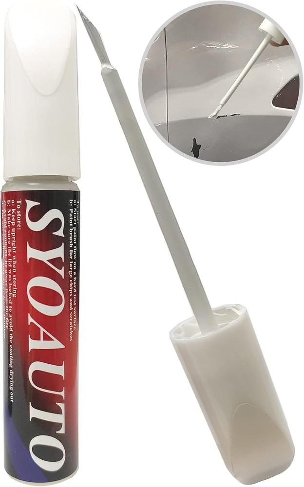 White Automotive Touch Up Paint with Brush