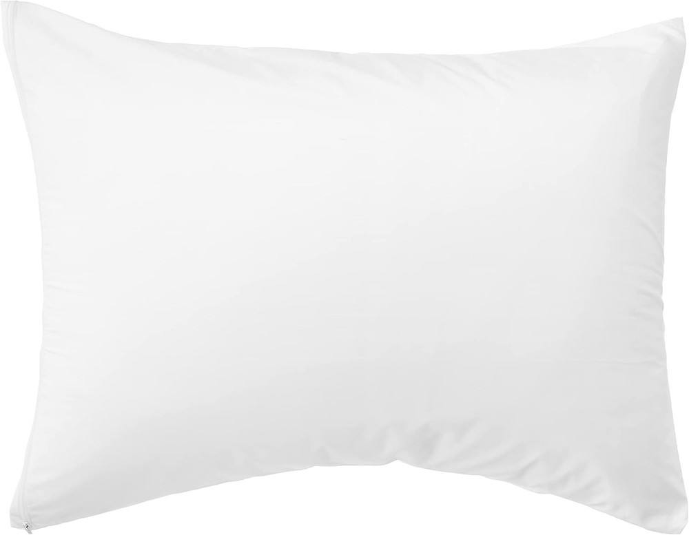 Premium 100% Cotton Zippered Pillow Protector - Standard Size - White