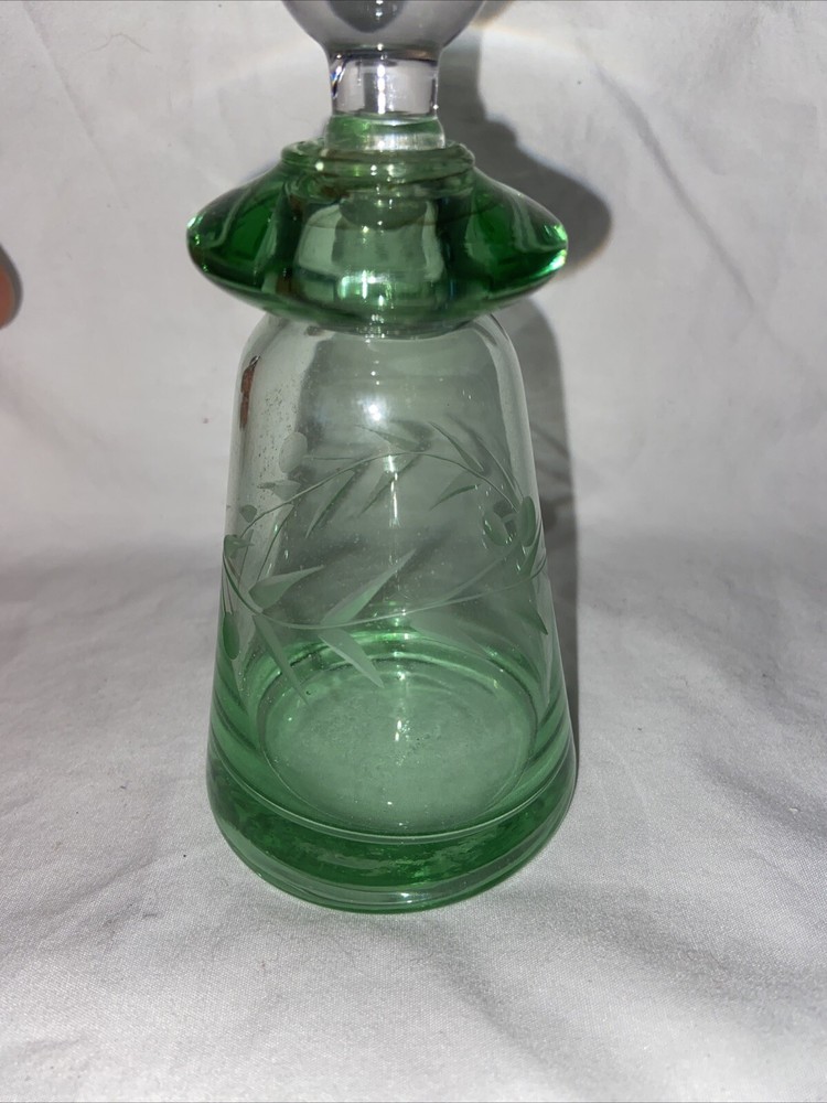 Vintage Green Perfume Jar Decanter