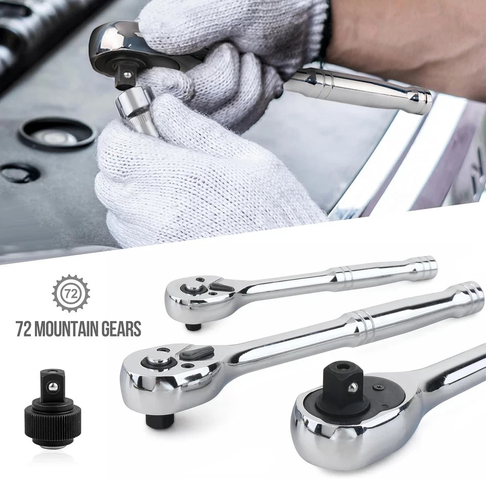 Mechanic'S Socket Tool Set with Case, SAE and Metric Sizes, 201-Piece