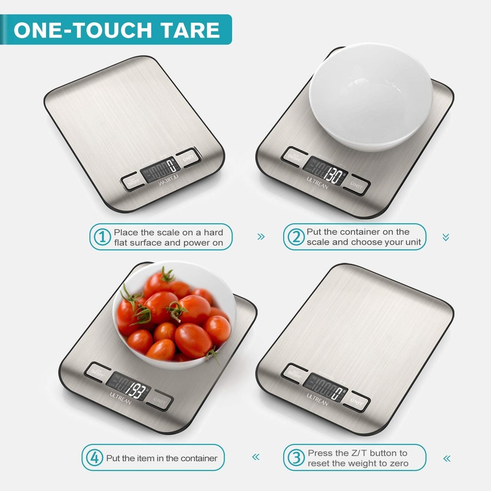 Compact Digital Kitchen Scale with Backlit LCD & Tare Function - 6 Units