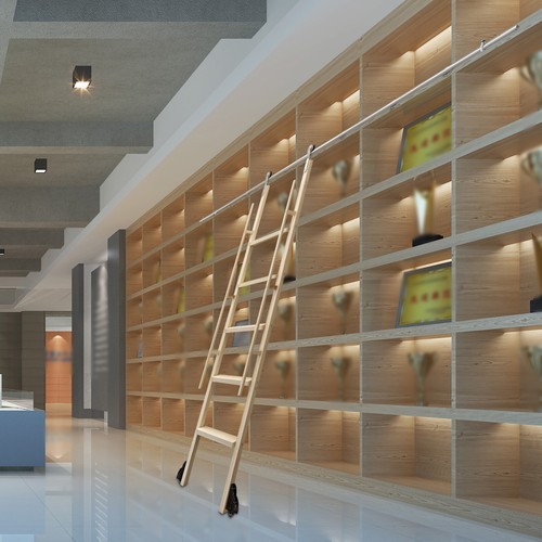 10 ft Stainless Rolling Ladder Hardware Rolling Library Ladder Track Rust-proof