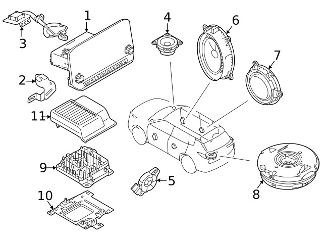 Genuine Nissan Inst Panel Speaker 28152-6RA2A