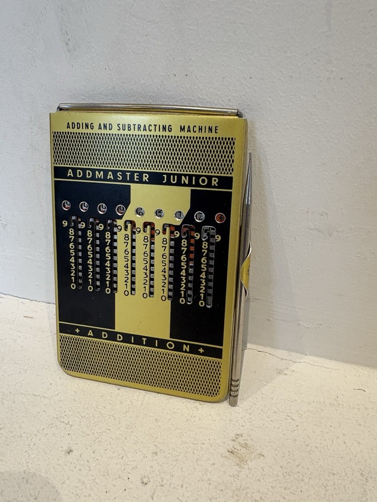 Vintage Addmaster Junior Adding & Subtracting Machine Calculator With Pointer