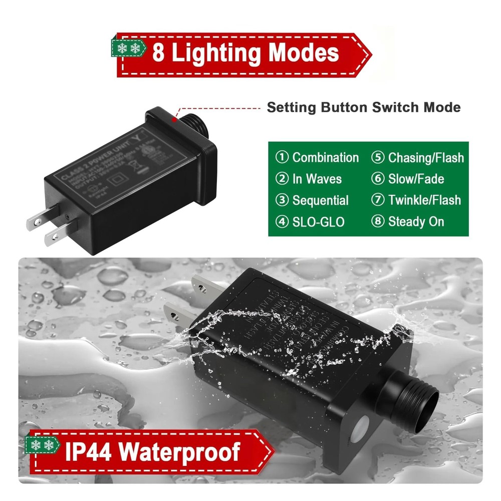 30V 0.2A LED Controller for Halloween String Light Decorations IP44 Waterproof