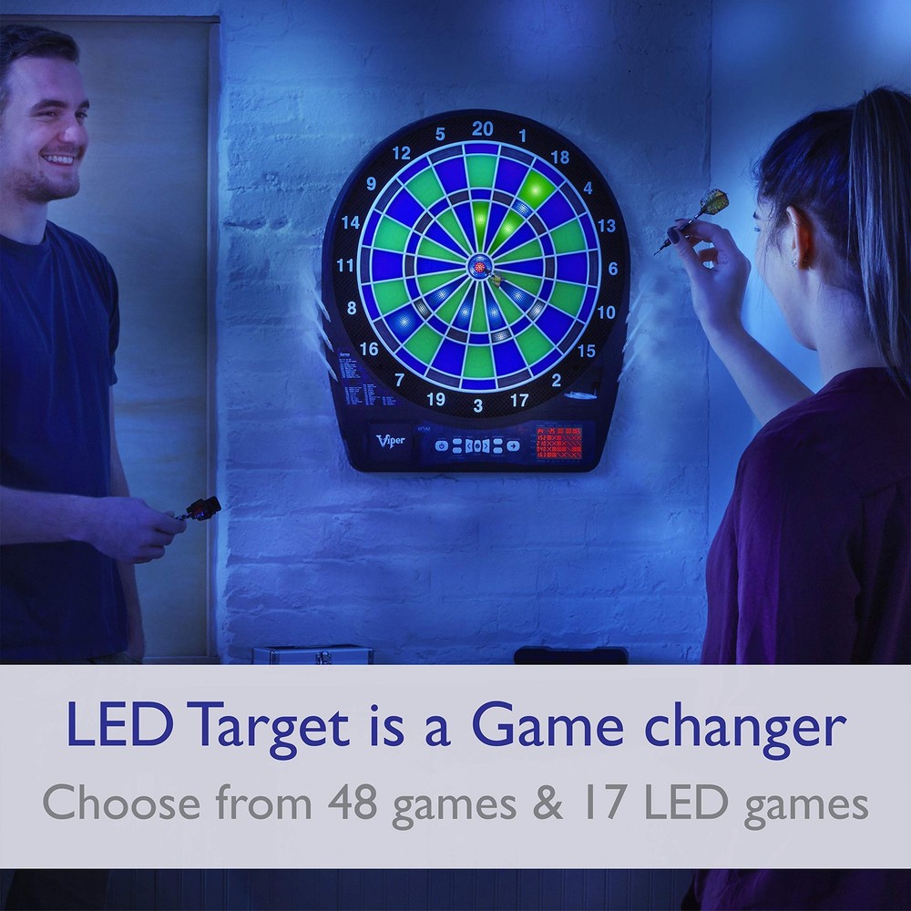 Viper Ion Electronic Dartboard, Illuminated Segments, Light Based Games, Green
