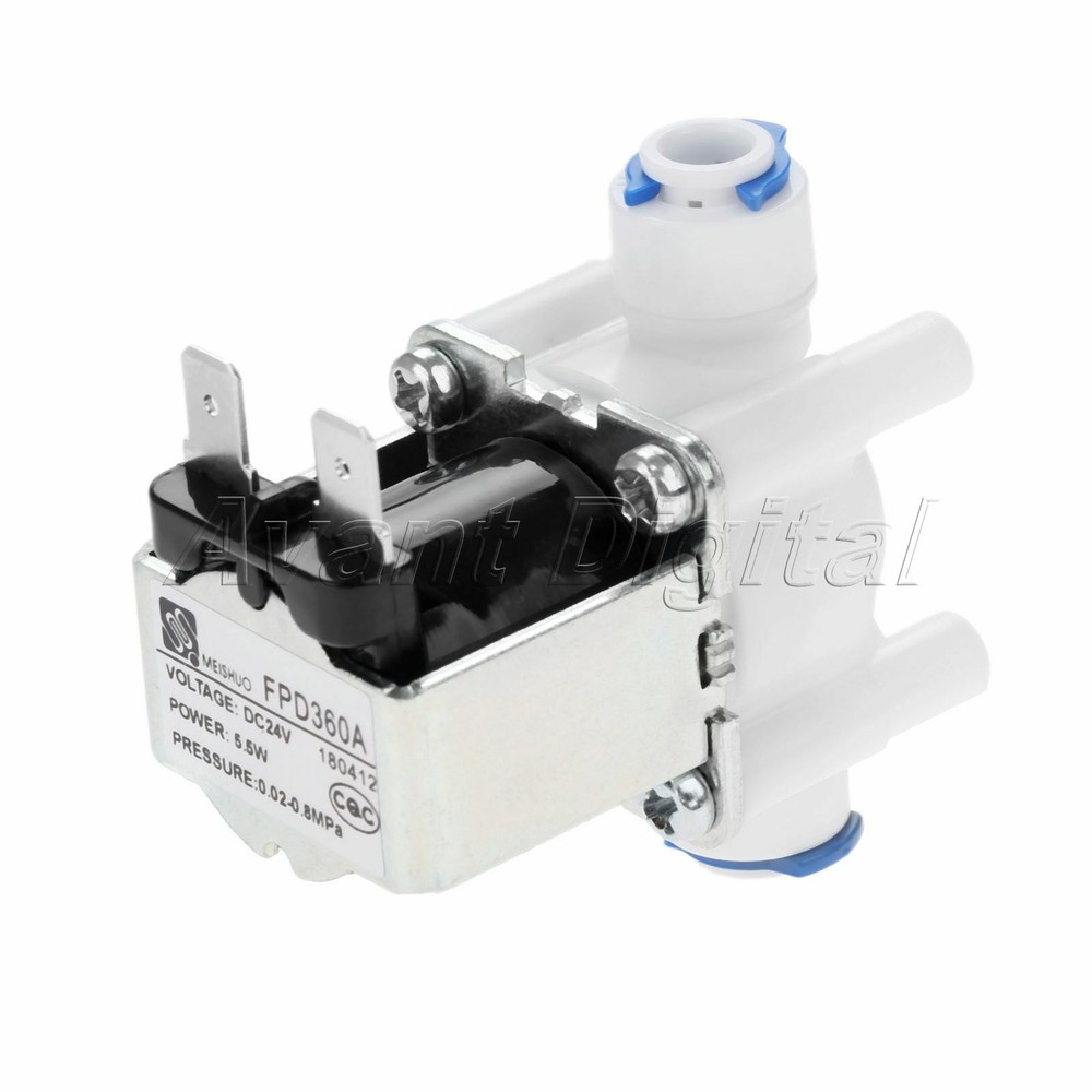1/4" Hose 24V DC Electric RO Water System Flow Control Solenoid Valve Connection