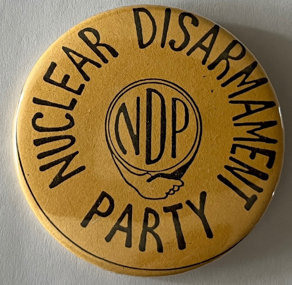 Australia Nuclear Disarmament Party button NDP Political Peter Garrett Mining
