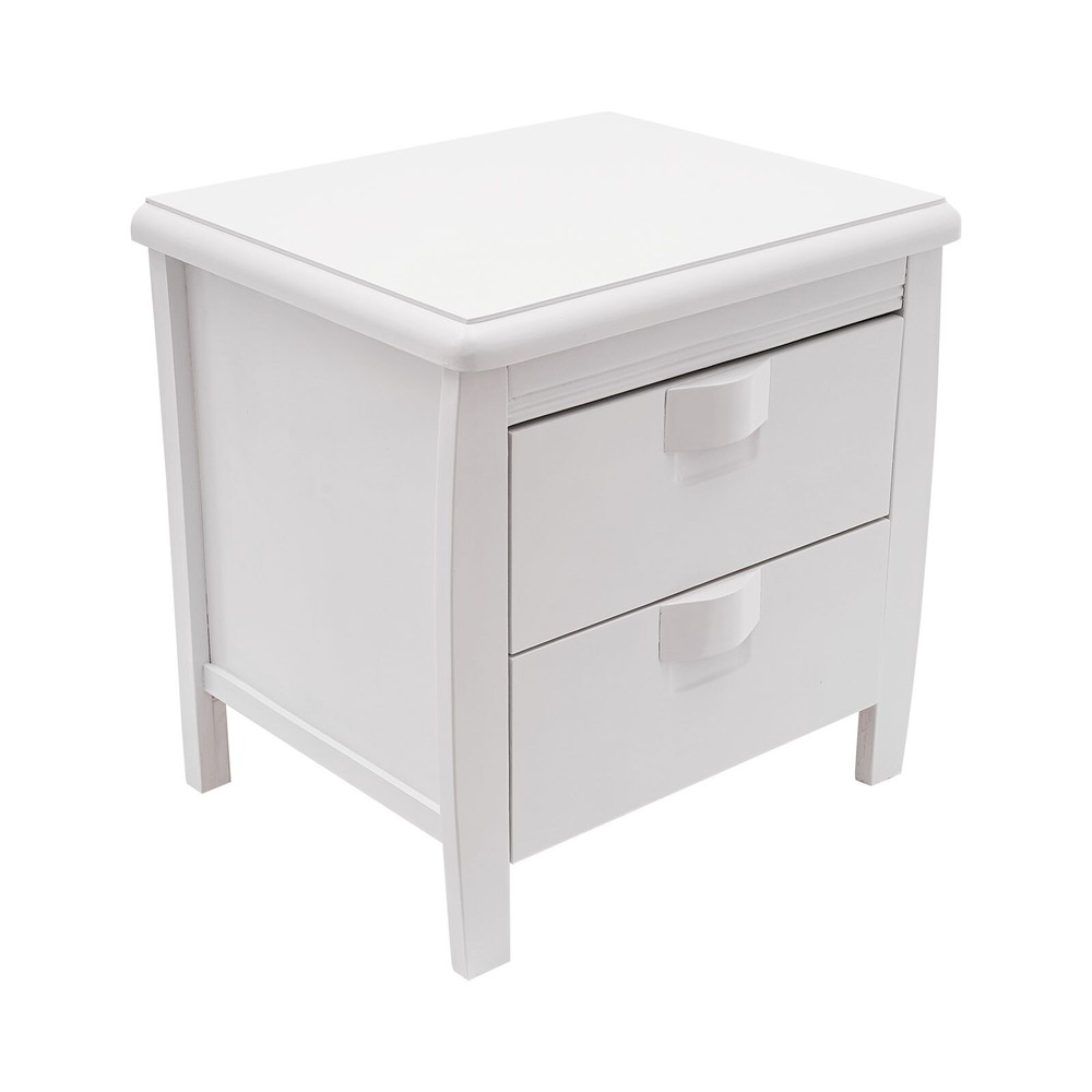 Assembly Free Solid Wood Nightstand White Bedside Table