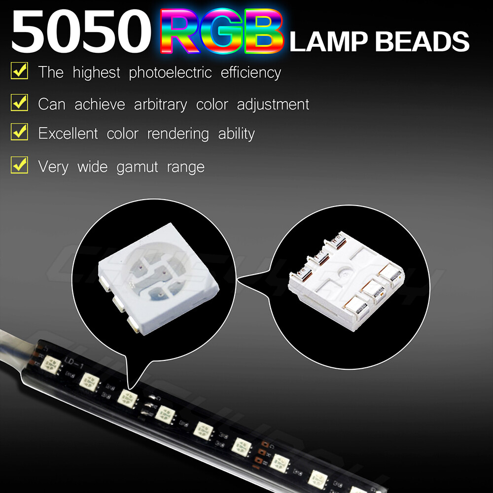 Car Interior LED Strip Light App Remote Control with Cigarette Lighter 4 IN 1