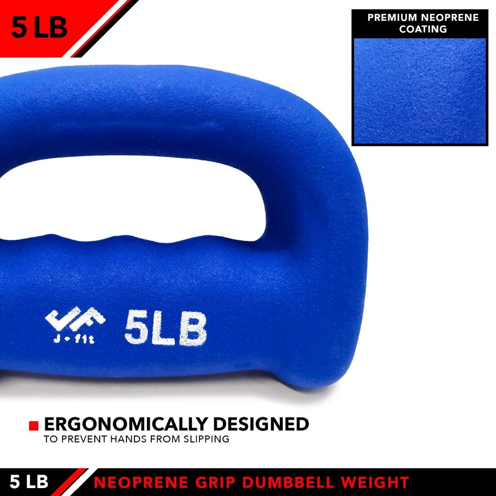 Neoprene D-Grip Dumbbell Weight, 5LB