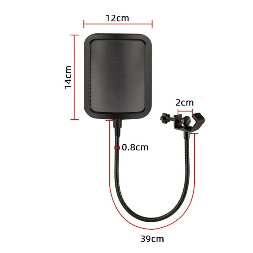 Mic Pops Filter Microphone Isolation Shield Handheld Mic Shield Curved Metal