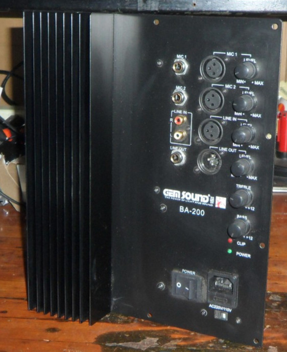 Gem Sound BA-200 DJ Professional Powered Speaker 200W Amplifier & Control Panel