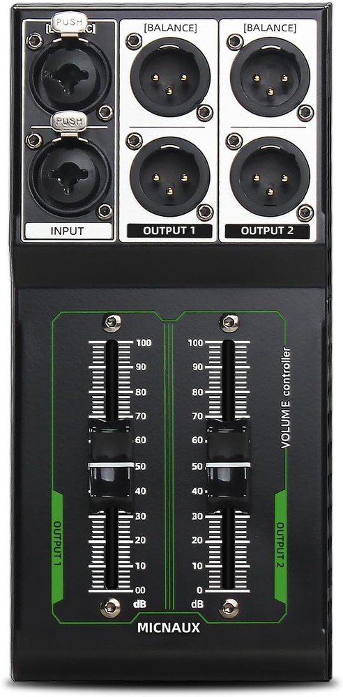 Passive Monitor Volume Controller, XLR 2 Input 2 Output Stereo Studio...