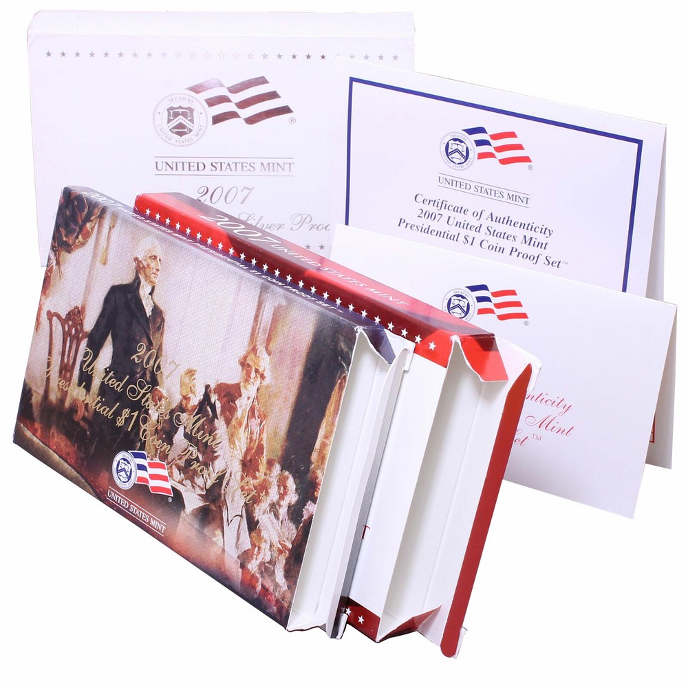 Empty Packaging Replacement Silver Proof Set Red Box & COA No Coins 2007