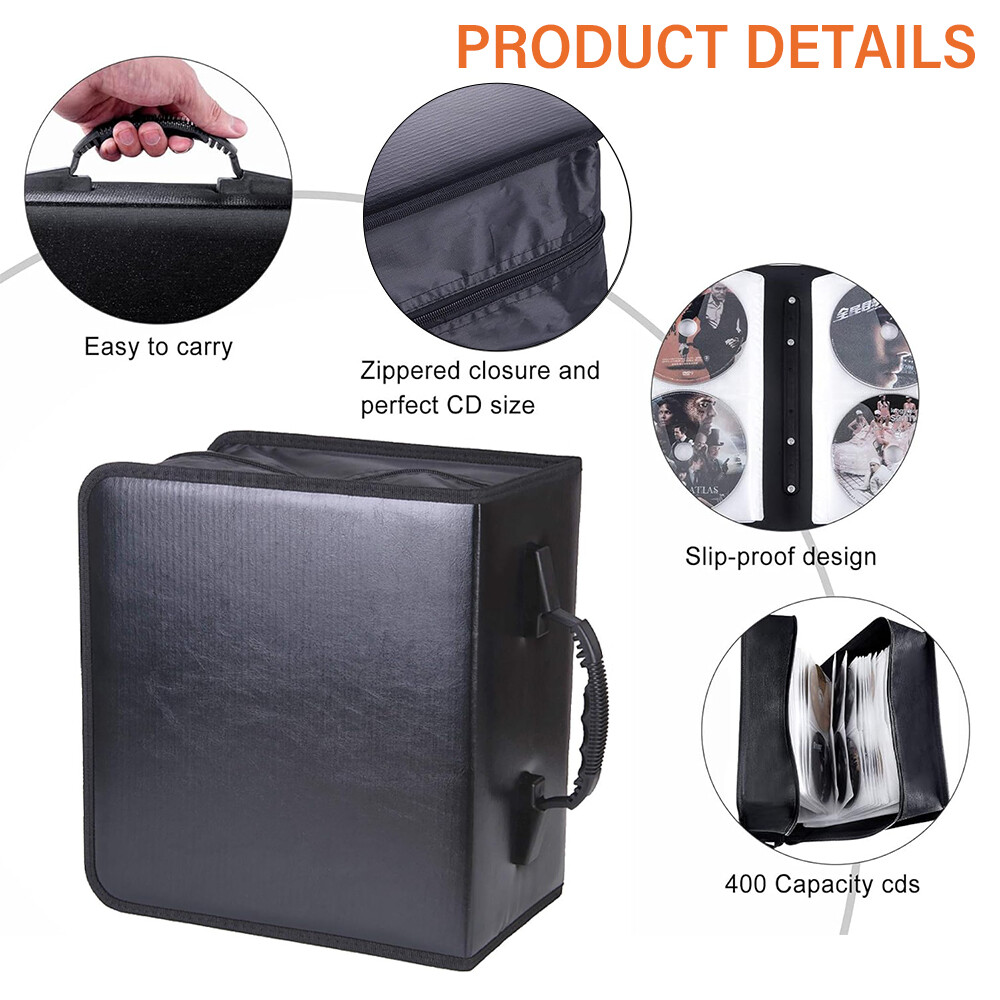 2 Pack 520 Capacity DVD Binder Case CD Wallets Storage Organizer Holder Booklet